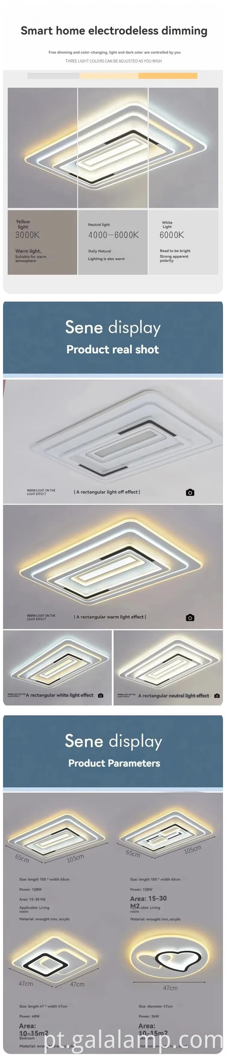 Luz de teto de cristal elegante para iluminação doméstica de espectro completo